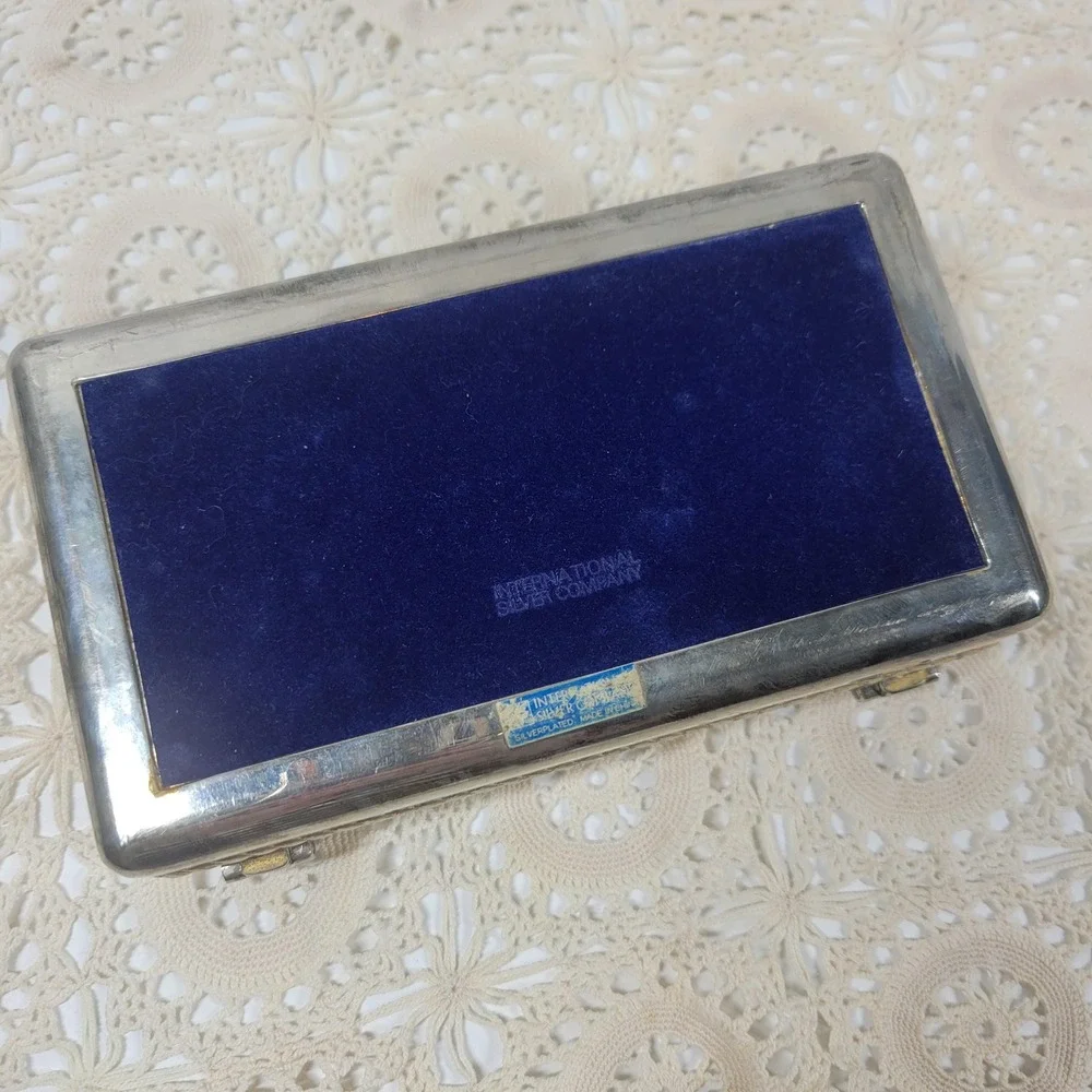 Vintage International Silver Company Jewelry Box Silverplated Vanity Trinket Box